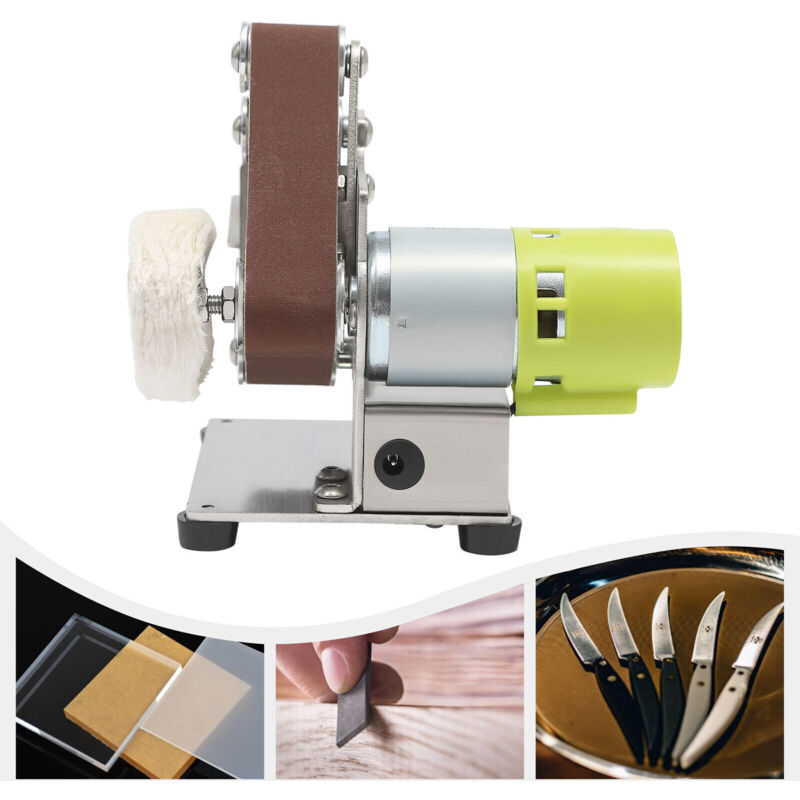 Mini Bandschleifer mit 10-teiligen Schleifbändern, 150 w 7-Gang justierbare diy Poliermaschine, Max.10000 rpm Schleifer mit 3-teiligem