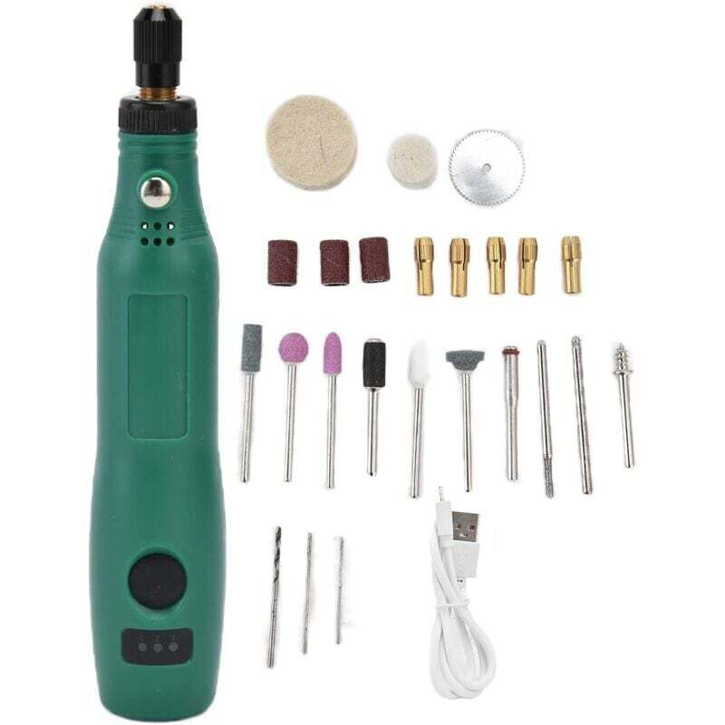 Mini-Bohrmaschine, Rotationswerkzeuge, Multifunktions-3-Gang-Bohrmaschine, 5000–15000 U/min, led, kabellose elektrische Bohrmaschine, usb