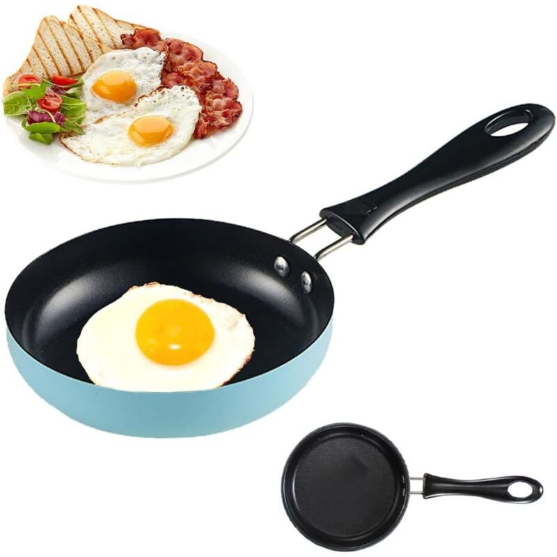 Mini-Bratpfanne, 12 cm kleine Pfanne, Mini-Antihaftpfanne, tragbare Mini-Bratpfanne für Eier, Speck, Schinkenscheiben, Steaks, Camping