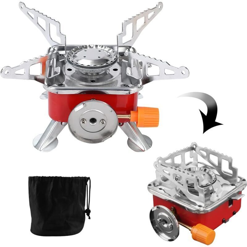 Mini-Campingkocher zum Zusammenklappen, tragbarer Gaskocher für Outdoor-Aktivitäten wie Wandern, Picknicken und andere Outdoor-Aktivitäten, 2800 W