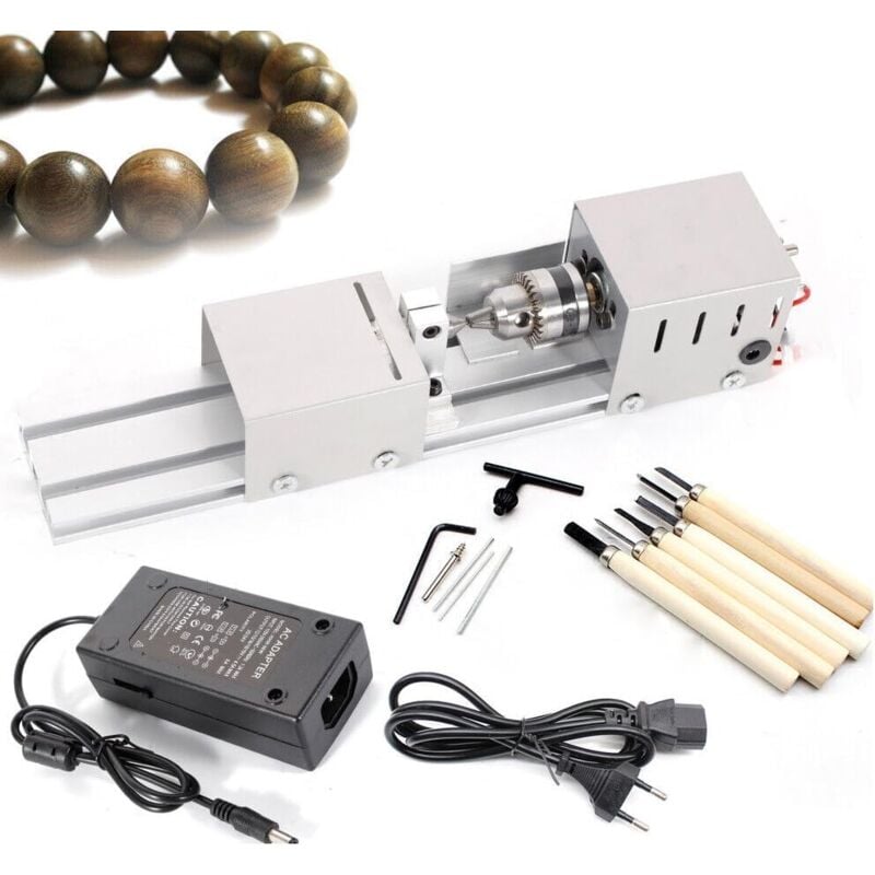 Mini-DIY-Drehmaschine, Metalldrehmaschine, Perlenschleifer, Drehbank Perlenpolierer, Holzbearbeitungswerkzeug, CNC-Bearbeitung, rotierend