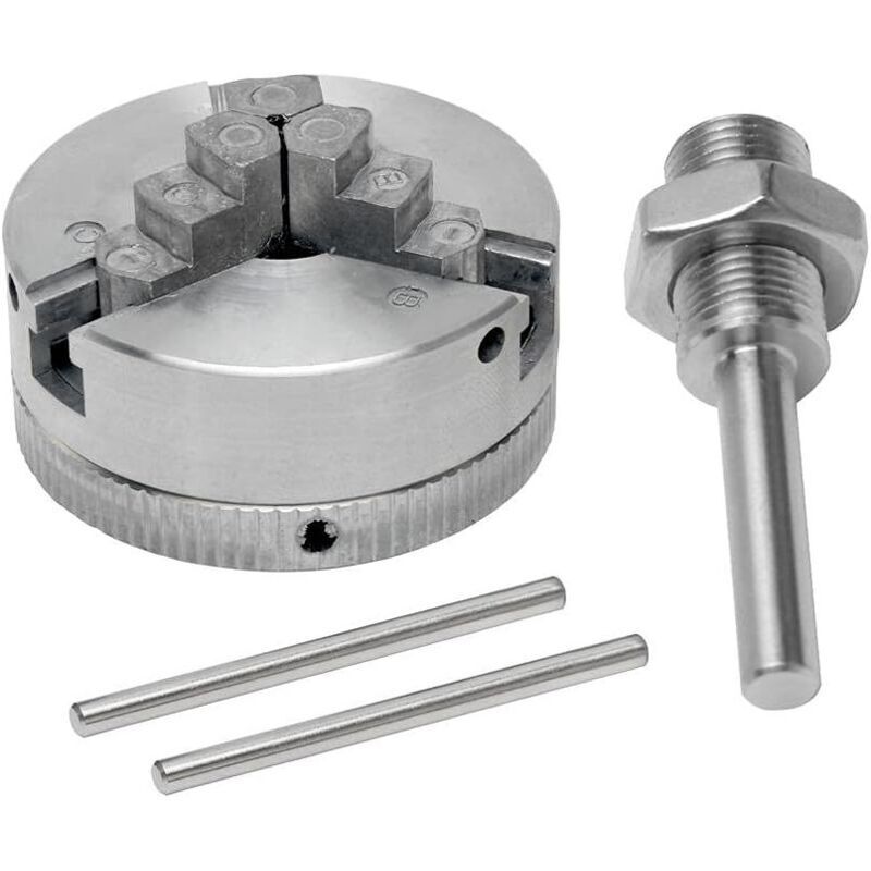 Mini-Drehbank – Mini-Drehbank aus Zinklegierung, M12 x 1 Dreibackenfutter, Handbohrfutter, Meißel, Pleuelstange, Werkzeug