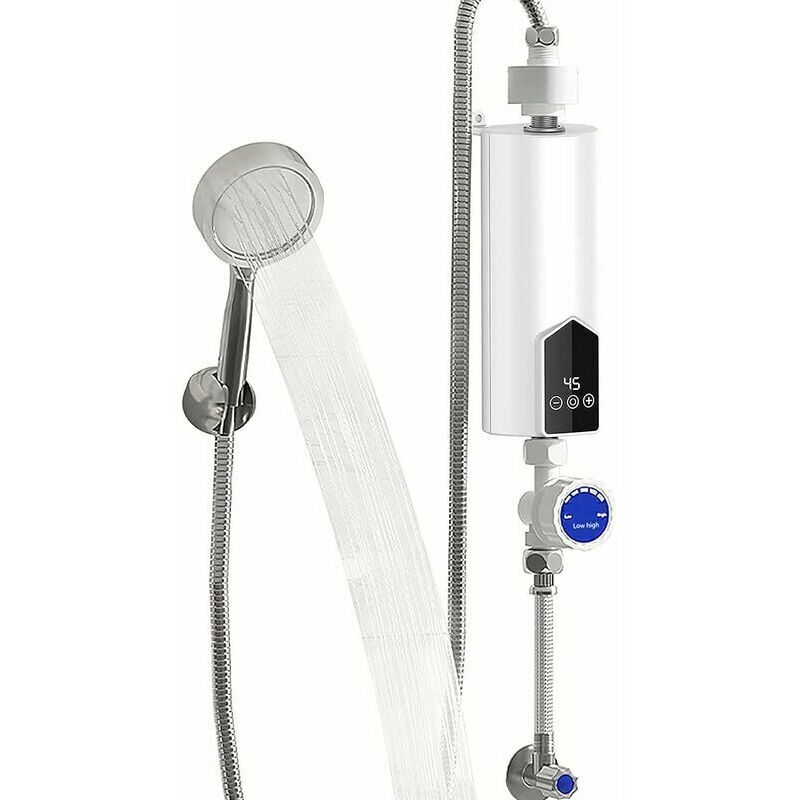 Mini-Durchlauferhitzer, elektrisch, 5500 w, IPX4 wasserdicht, mit LED-Anzeige und Duschkopf, thermostatischer Durchlauferhitzer für Badezimmer und