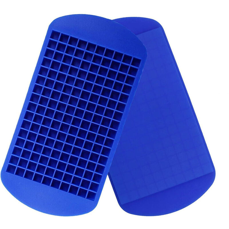 Mini-Eiswürfelschalen aus Silikon, 2er-Pack, 160 kleine Eiswürfelformen, leicht herausnehmbare zerstoßene Eiswürfel zum Kühlen von Whisky-Cocktails,