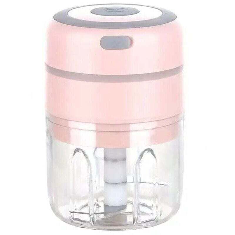 Mini-Elektro-Zwiebelschneider, XU, Multi-Elektro-Küchenmixer-Zerkleinerer, USB-aufladbar für Gemüse, Obst und Fleisch (Pink), 8,5 x 8,5 x 13 cm - KZQ