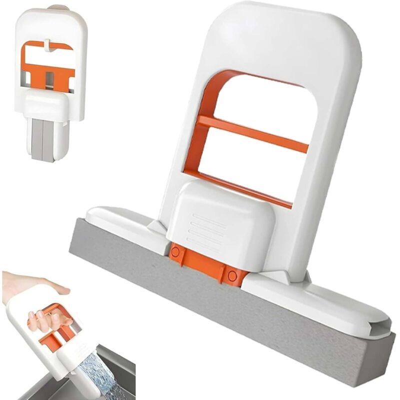 Mini-Faltmopp, tragbarer Mini-Mopp, Mini-Faltmopp fürs Büro, selbstspannender Mopp, kein Händewaschen erforderlich, für Nass- und Trockenreinigung