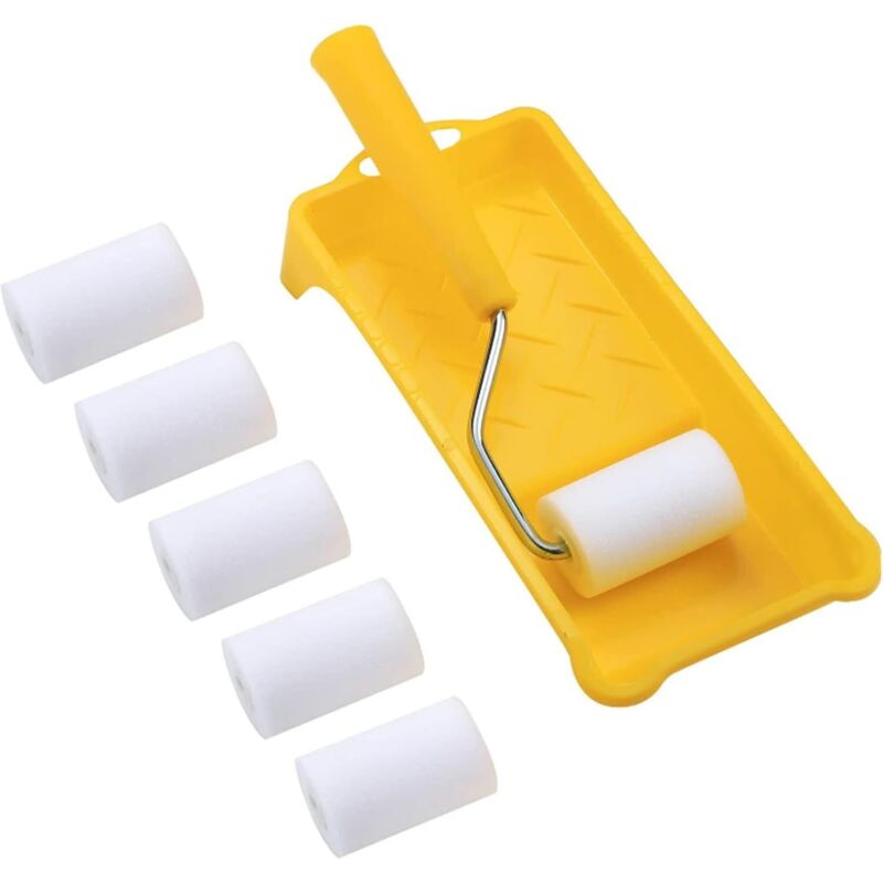 Mini-Farbroller, kleiner Farbroller, Mini-Schaumstoffrollen, Farbroller-Set, kleine Schaumstoffrolle, Mini-Universal-Farbset, kleine Rolle und Schale