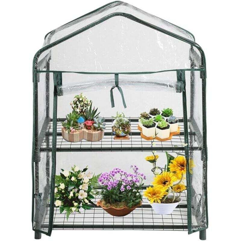 Mini-Gewächshaus & Balkon-Gewächshaus, 2-stöckiges Zimmerpflanzen-Gewächshaus, wasserdichte und UV-beständige PVC-Gartenabdeckung (ohne Eisenrahmen)