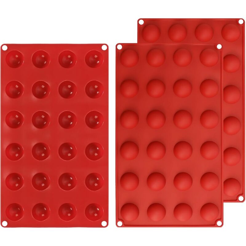 Mini-Halbkugel-Silikonformen mit 24 Mulden, 3er-Set, zur Zubereitung von Pralinen, Kuchen, Gelees, Kuppelmousses und vielem mehr.