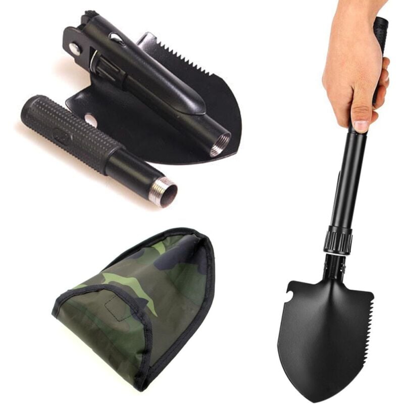 Mini Klappspaten Spitzhacke, Klappbare Survival-Schaufel, Camping Klappspaten, für Outdoor Wandern, Survival, Schneeschaufeln, Gartenarbeit, Camping,