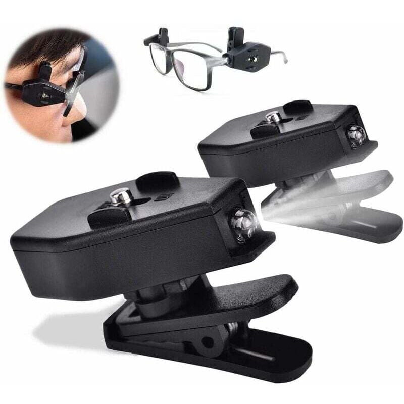 Mini-Leselampe, aufsteckbare Kappe, aufsteckbare LED-Leuchte für Schutzbrillen, Camping, Lesebrillen, Lampen, Pflege von Angelausrüstung (1 Paar)