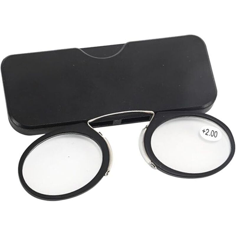 Mini-Nasenclip-Brille, bügellose Vergrößerungsbrille, tragbare Mini-Lesebrille mit Nasenclip, bügellose Lesebrille, Vintage-Korrektionsbrille für