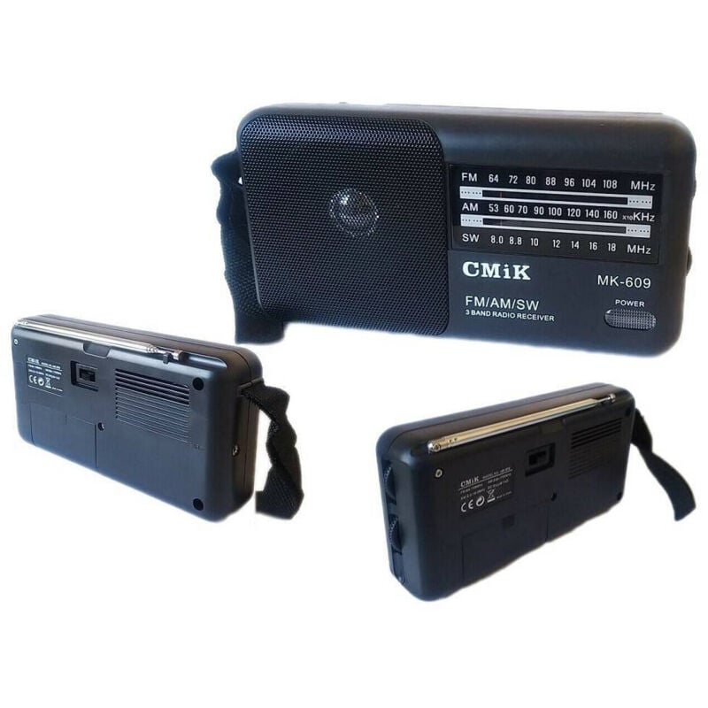 Trade Shop Traesio - Trade Shop - Tragbares Mini-Radio im Vintage-Stil, UKW-Radio, MP3-Player, usb, MicroSD, cmik MK-609 -