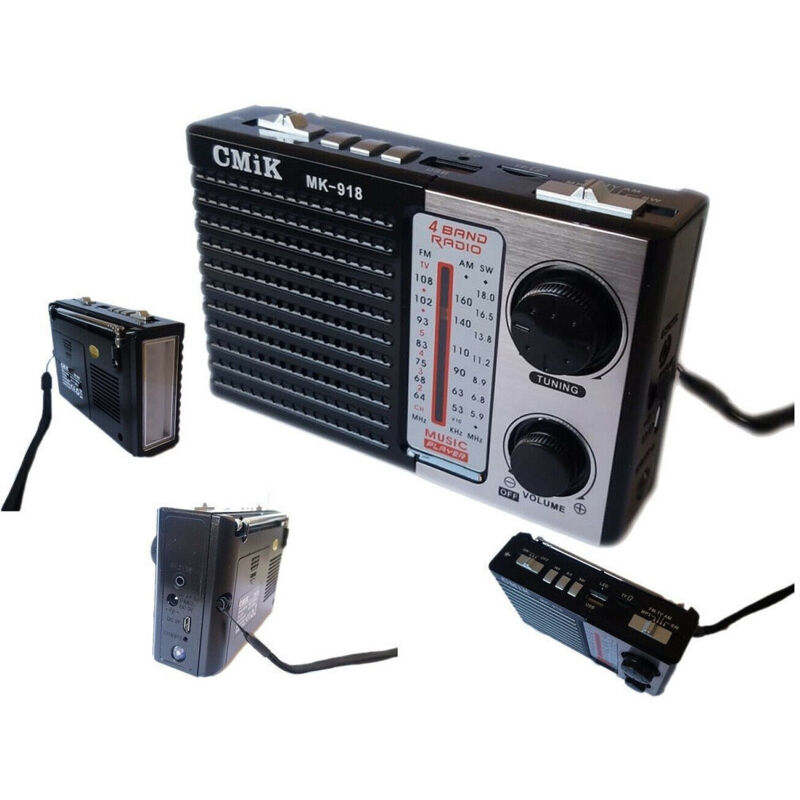 Trade Shop Traesio - Trade Shop - Tragbares Mini-Radio, wiederaufladbar, UKW-Radio, MP3-Player, usb, MicroSD, cmik MK918 -