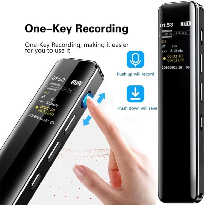 Trade Shop - mini vocal audio digitale audio 8GB mit ricaricabile Q-LC501 lcd schermo -