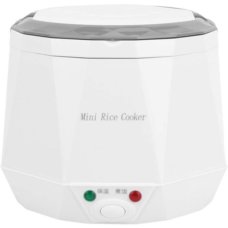 Mini-Reiskocher, 1,6 l tragbarer elektrischer Mini-Reiskocher, Reiskochgerät, Dampfgarer fürs Auto, 12 V, Weiß