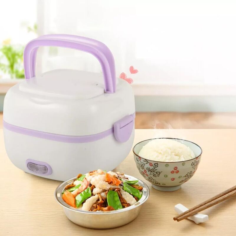 Mini Rice Cooker 1Liter, Multifunktion Kocher, Elektrische Reiskocher, mit Warmhaltefunktion 200W Kocher Lunchbox, Tragbar Mahlzeitbox, Lunchbox, für