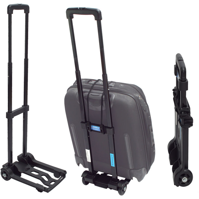 Baumarktplus - Mini Sackkarre klappbar Koffer - Trolley 25 kg Gepäckkarre Griff höhenverstellbar Transportkarre Getränkekisten