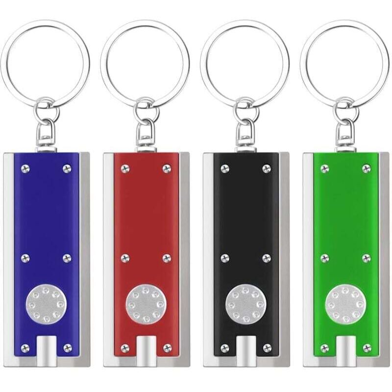 Mini-Schlüsselanhänger-Taschenlampe, 4er-Pack tragbare LED-Taschenlampe, kleine Aluminium-Schlüsselanhänger-Taschenlampe, für Outdoor-Aktivitäten,