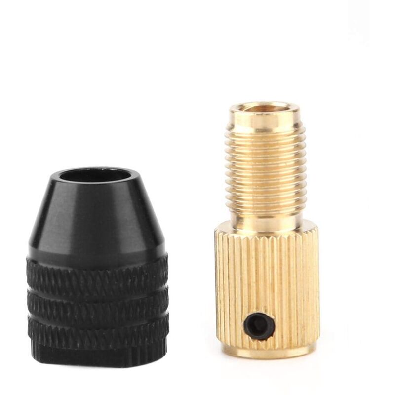 Aougo - Mini-Selbstspannfutter, Mini-Elektrobohrfutter, Spannkapazität 0,3–3,4 mm (2 mm Loch), Mini-Elektrobohrzubehör-Spannzange, für Motorwelle