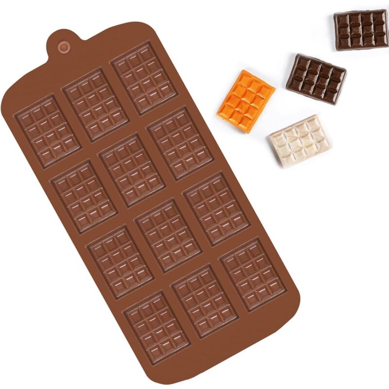 Mini-Silikonformen Schokoladenformen, 12 antihaftbeschichtete Fondantformen, leicht zu entformen, für selbstgemachte Pralinen, Bonbons, Waffeln und
