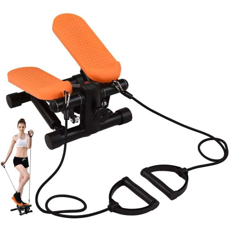Mini-Stepper für Heimtraining mit Widerstandsbändern, 100 kg Kapazität, LCD-Display
