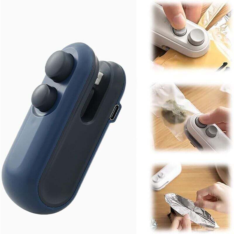 Mini-Taschenverschluss für Snacks, nachfüllbarer Mini-Taschenverschluss, hält Lebensmittel frisch, Mini-Taschenverschluss (Blau)