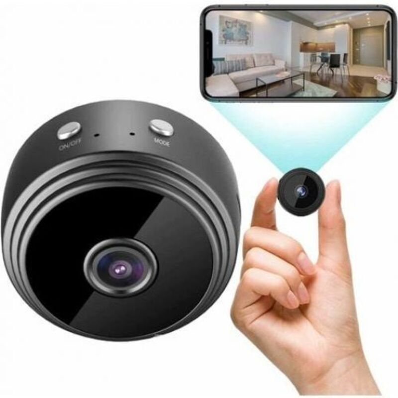 Mini-Überwachungskamera, kompakt und tragbar, Full HD 1080p, mit WLAN und Mikrofon, kabellose versteckte Baby-Überwachungskamera, für den Innen- und