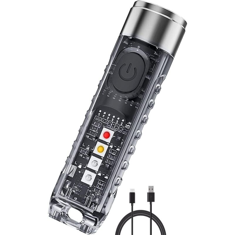 Mini-UV-Taschenlampe, 400 Lumen, wiederaufladbare LED-Taschenlampe, multifunktionale, magnetische USB-Taschenlampe, wasserdicht (IP65) mit