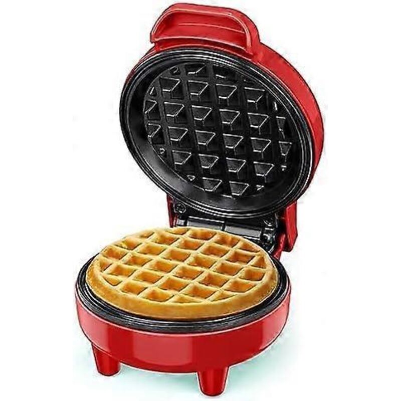 Mini-Waffeleisen, Waffelautomat, Kontrollleuchte, Antihaftbeschichtung, wärmeisolierter Griff, kompakte Größe