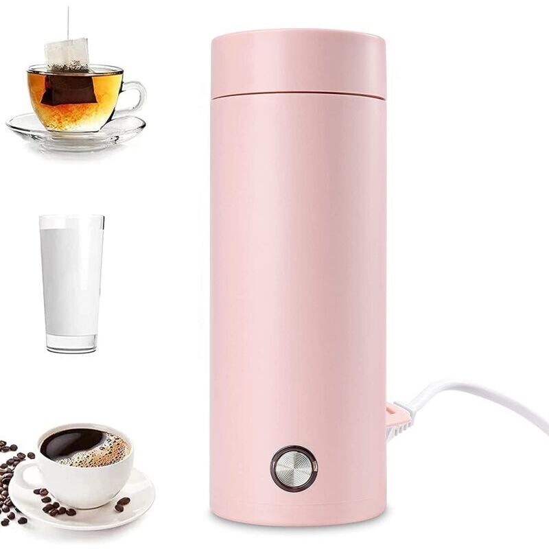 Mini-Wasserkocher für unterwegs, 400 ml, kleiner Edelstahl-Wasserkocher, 3-in-1-Thermobecher