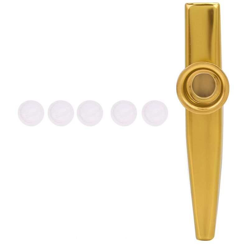 Miniatur-Kazoo aus Aluminiumlegierung für Gitarre und Ukulele, tragbares Musikinstrument (Gold)