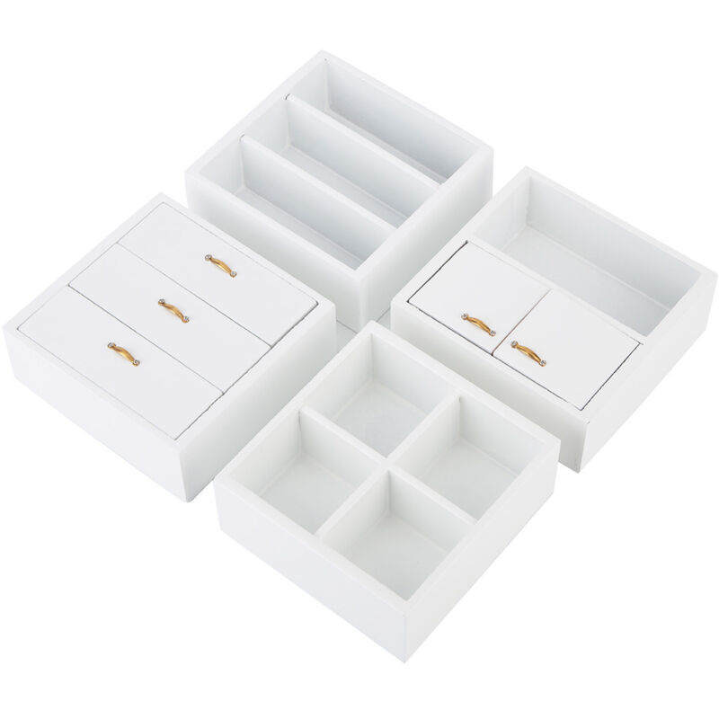 Miniatur-Kleiderschrank 1:12, weiß, für Puppenhaus, Wohnzimmer, Schlafzimmermöbel