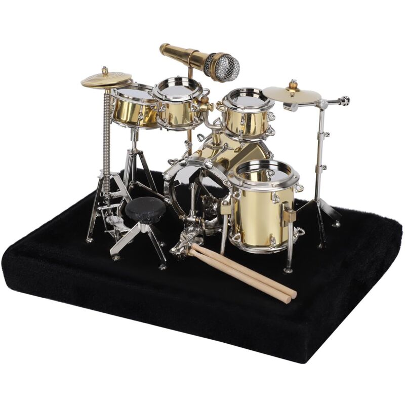 Miniatur-Schlagzeug mit transparentem Deckel, dekoratives Musikinstrument zum Aufstellen auf dem Schreibtisch, ideal für Geburtstage, Schulabschlüsse