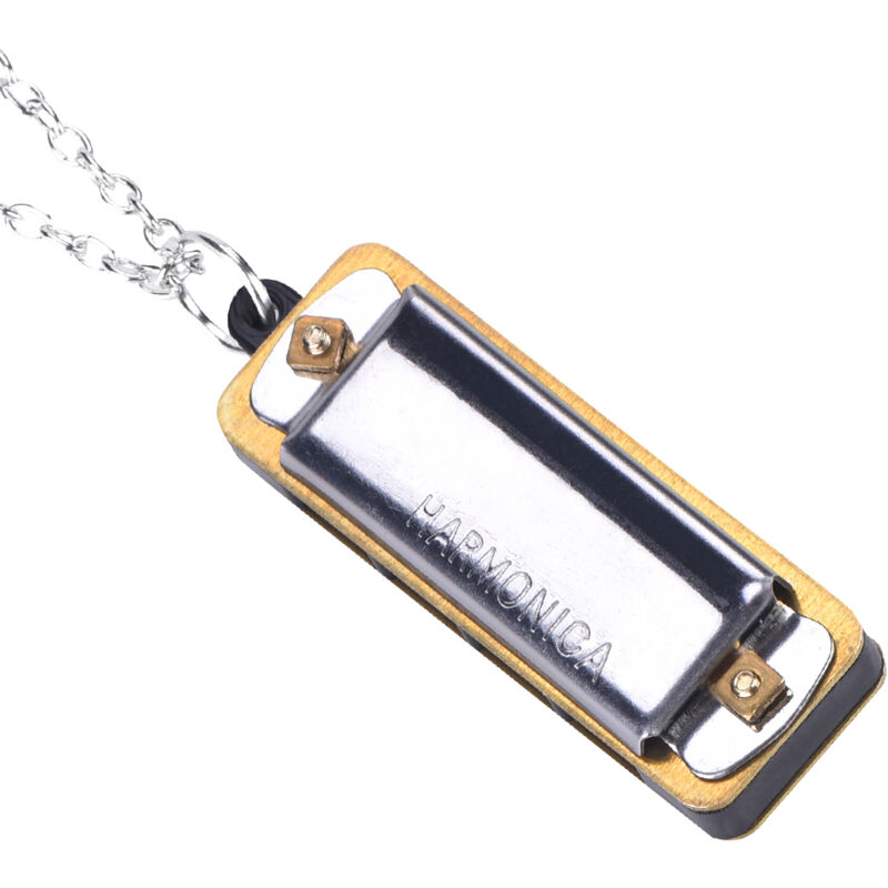 Miniatur-Taschenharmonika – Silberne Musikspielzeug-Halskette