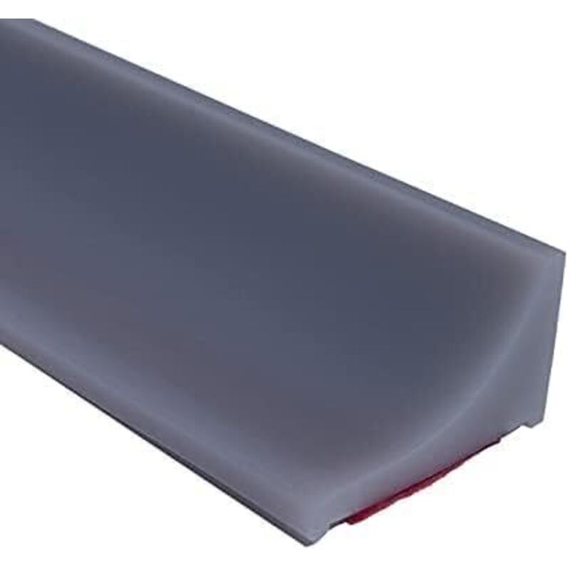 m graue Duschbarriere und Silikon-Rückhaltesystem, Überlaufschutz-Duschschwelle, selbstklebender Gummi-Wasserdamm, wasserdichte Türdichtung für