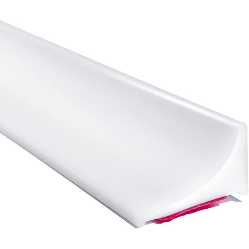 m weiße Duschbarriere und Silikon-Rückhaltesystem, Überlaufschutz-Duschschwelle, selbstklebender Gummi-Wasserdamm, wasserdichte Türdichtung für
