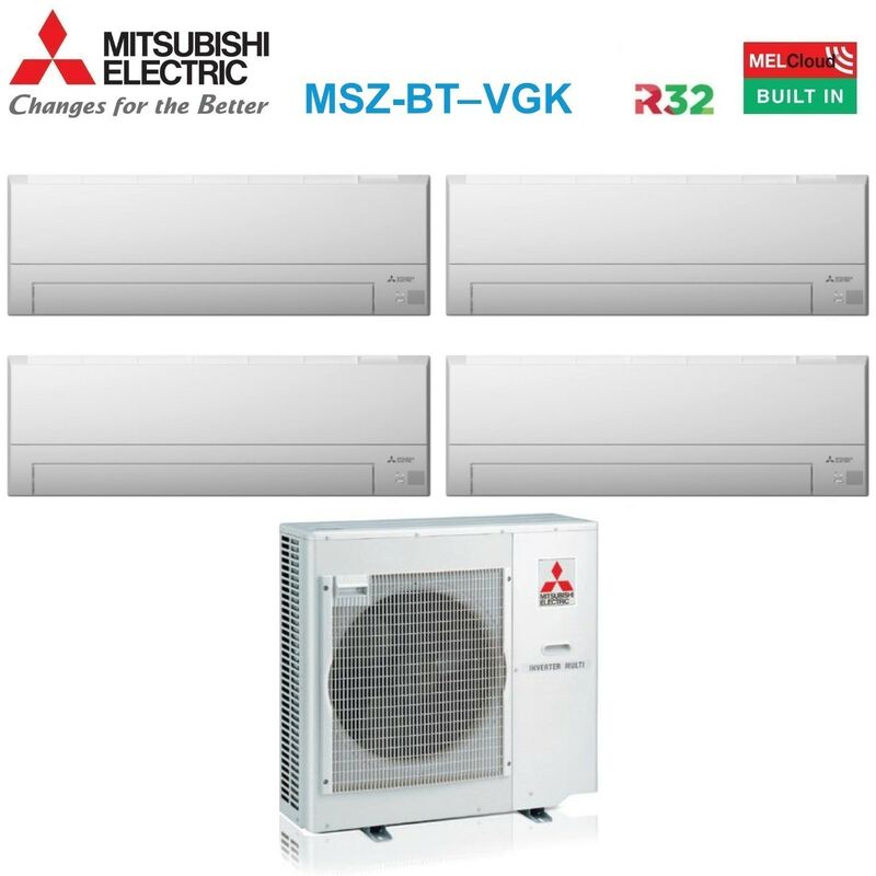 Quadri Split Inverter-Klimageräte Serie msz-bt 9+9+12+12 mit MXZ-4F72VF R-32 Wi-Fi Integrated 9000+9000+12000 - Mitsubishi Electric