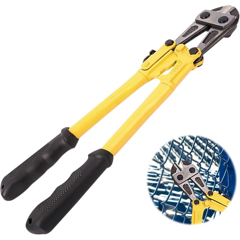 Mittlerer Bolzenschneider, 35 cm, ergonomische Griffe aus weichem Gummi, schneidet Zäune, Ketten, Schrauben, Nieten und mittelgroße Bolzen.