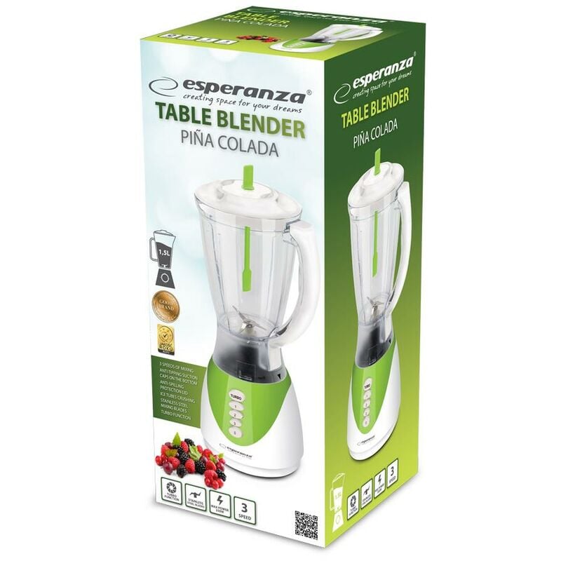 Esperanza - Mixer Kielichowy EKM0023G pina colada - Mixer 450W - biaåy/zielony