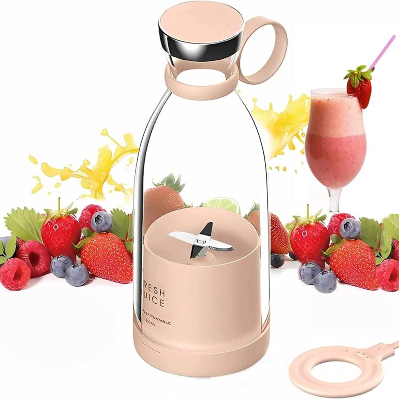 Mixer, tragbarer 350-ml-Smoothie-Mixer, Mini-Mixer, Mixerflasche für frische Säfte, multifunktionale persönliche Mixerflasche mit wiederaufladbarem
