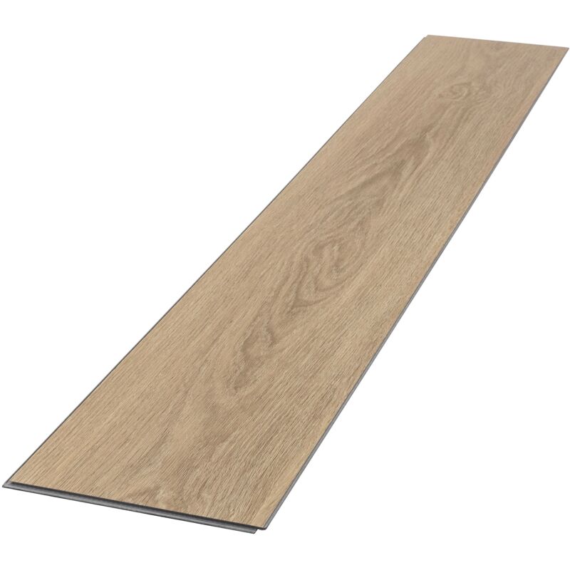 Deluxe pvc Bodenbelag, Click Vinyl-Dielen, Vinylboden, 122 cm x 18 cm x 4,2mm, Dicke 4,2mm, 3,08m²/14 Dielen, Golden Hour Eiche, Braun, Holzoptik,