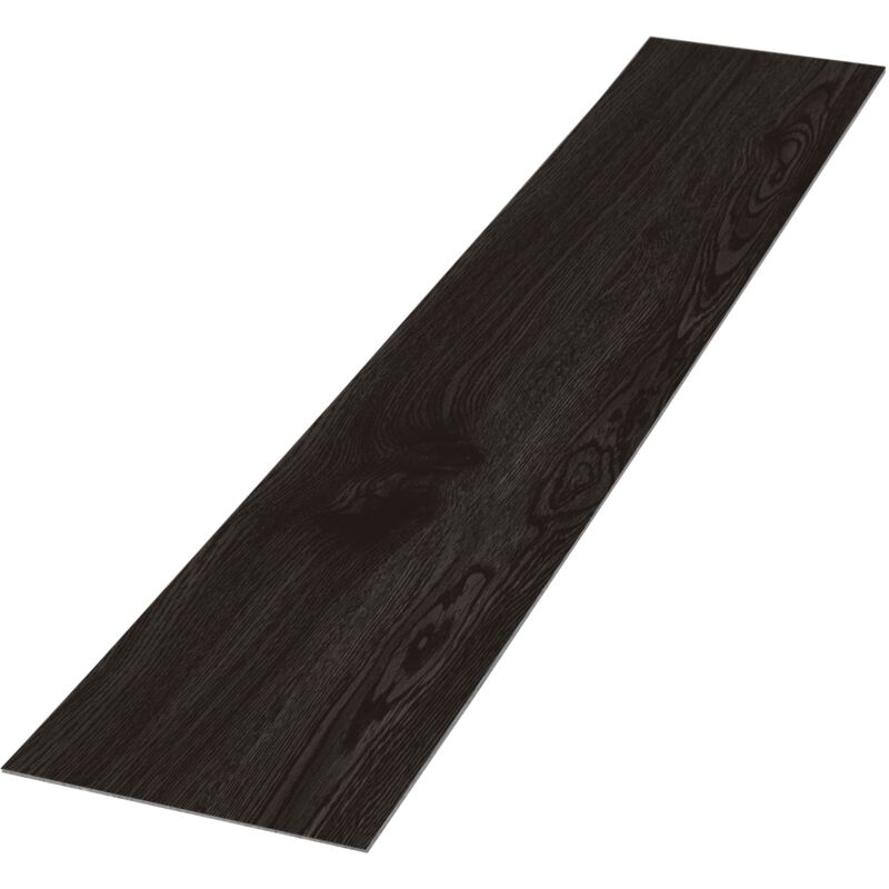Deluxe pvc Bodenbelag, Selbstklebende Vinyl-Dielen, Vinylboden, 91,5 cm x 15,3 cm x 2 mm, Dicke 2mm, 4,46m²/32 Dielen, Eiche Dunkelgrau, Holzoptik,