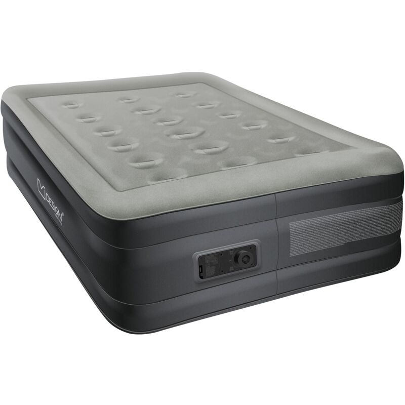 Luftmatratze für 1 Person 196x97x47 cm Grau, tüv Zertifiziert, Luftbett selbstaufblasend mit elektrischer Luftpumpe 230V, Aufblasbare Matratze für