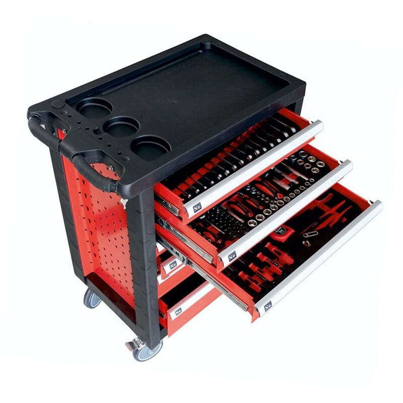 Hm Müllner - Müllner Werkstattwagen 228-teilig 7 Schubladen universeller Einsatz WW20RS