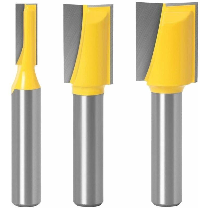 mm Fraises Droites Router Bit Fraise à Bois Garniture-Router-Bits Embout à Pointe de Fraise en Carbure Outil de Travail du Bois 3-teiliges Ensemble