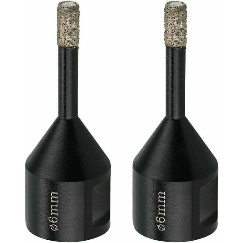 mm M14 Diamant-Fliesenbohrer für Feinsteinzeug und Marmor - Diamant-Lochsäge, 2x Trocken-Diamant-Kernbohrer für Winkelschleifer (Schwarz)