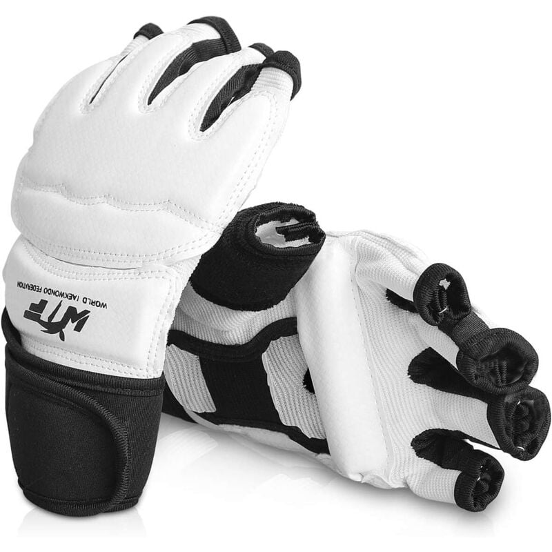 MMA Handschuhe Boxhandschuhe Trainingshandschuhe für Boxsack Sparring Taekwondo Boxen Karate Muay Thai Sandsack Kinder Herren Frau Weiß S