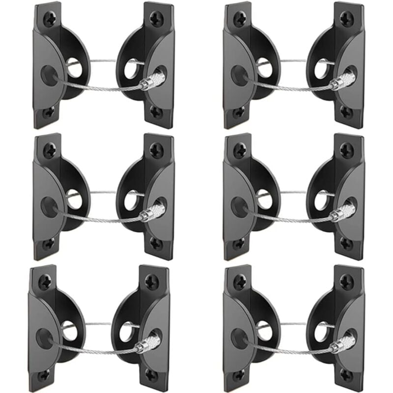 Möbel-Ankergurt-Set, 6 Sets Metall-Möbel-Anti-Kipp-Gurt, Anti-Kipp-Gurte für Möbel, Metall-Möbel-Sicherheitsgurte, geeignet für Regale, Kommoden