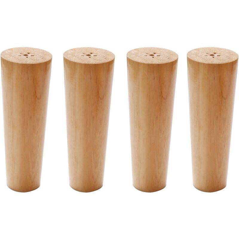Odipie - Möbelbeine aus Massivholz, konische Tischbeine, Ersatztischbeine, für Betten, Fernsehschränke, Kleiderschränke, mit Zubehör, 4 Stück